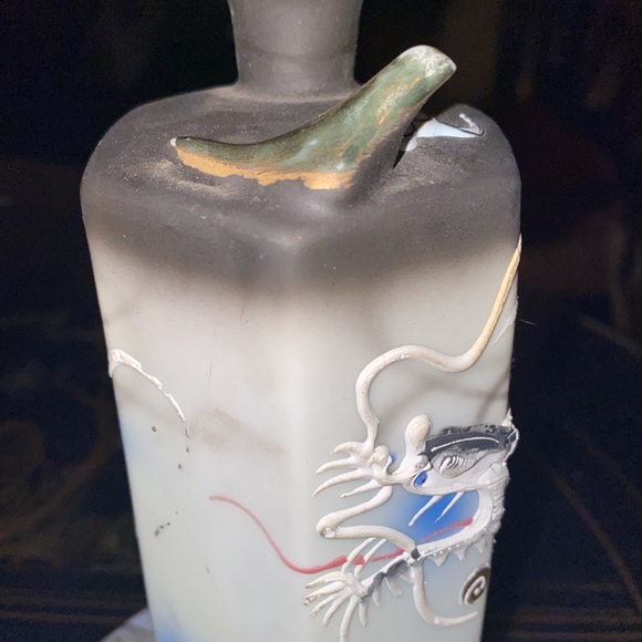 Vintage Japanese Whistling Bird Sake Dragonware Hand Painted Porcelain w/cups